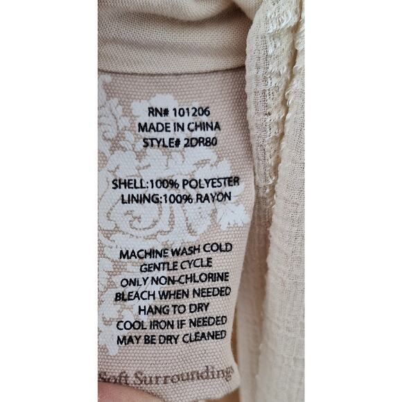 Soft Surroundings Neapolitan Cowl neck Asymmetrical Tunic Top Cream S Whimsy - Picture 7 of 7